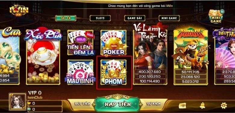 Giới thiệu game bài Phỏm tại Iwin